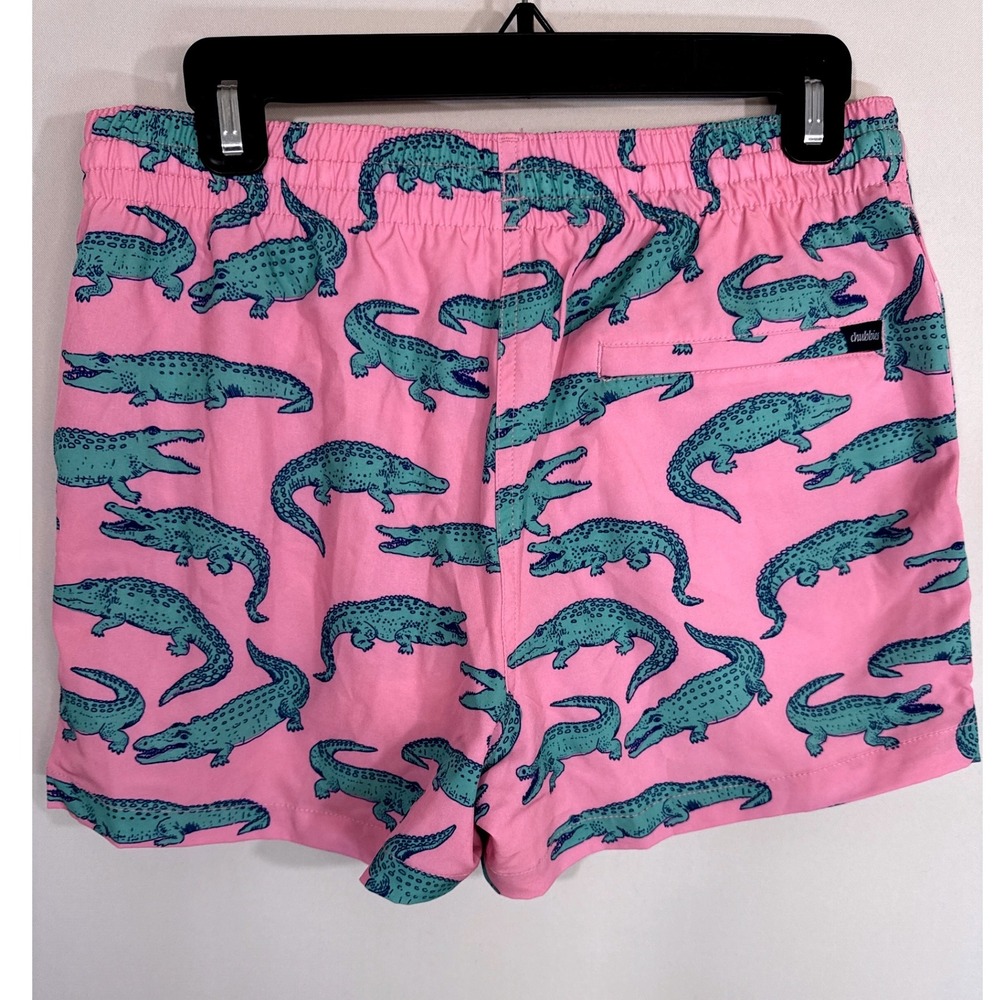 Chubbies Pink Alligator Print Elastic‎ Waist Swim Trunks Men's Med Tropical NWOT - Picture 5 of 9